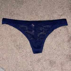 Pink Victoria’s Secret thong size L blue lace